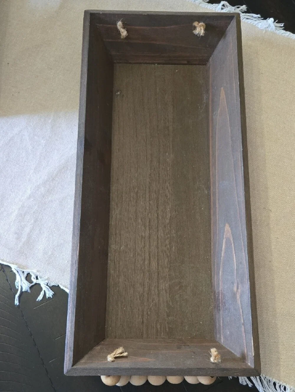 Wooden Decorative Tray in Dark Brown